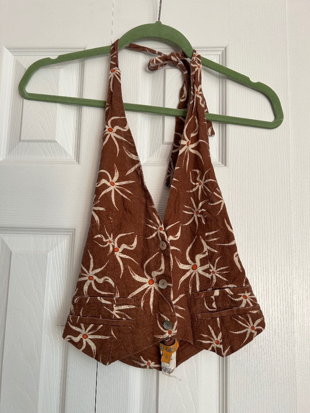 VRG GRL Los Cabos Brown Halter Vest Top